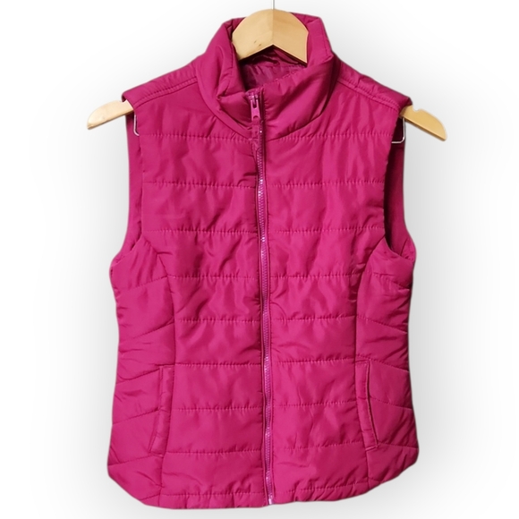 Aeropostale Raspberry Quilted Puffer Vest - Picture 2 of 8